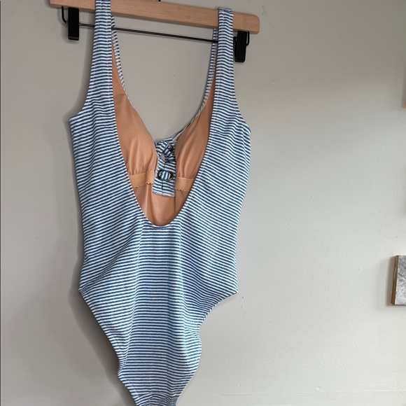 J. Crew Blue Striped  One Piece Swimsuit - Picture 6 of 6